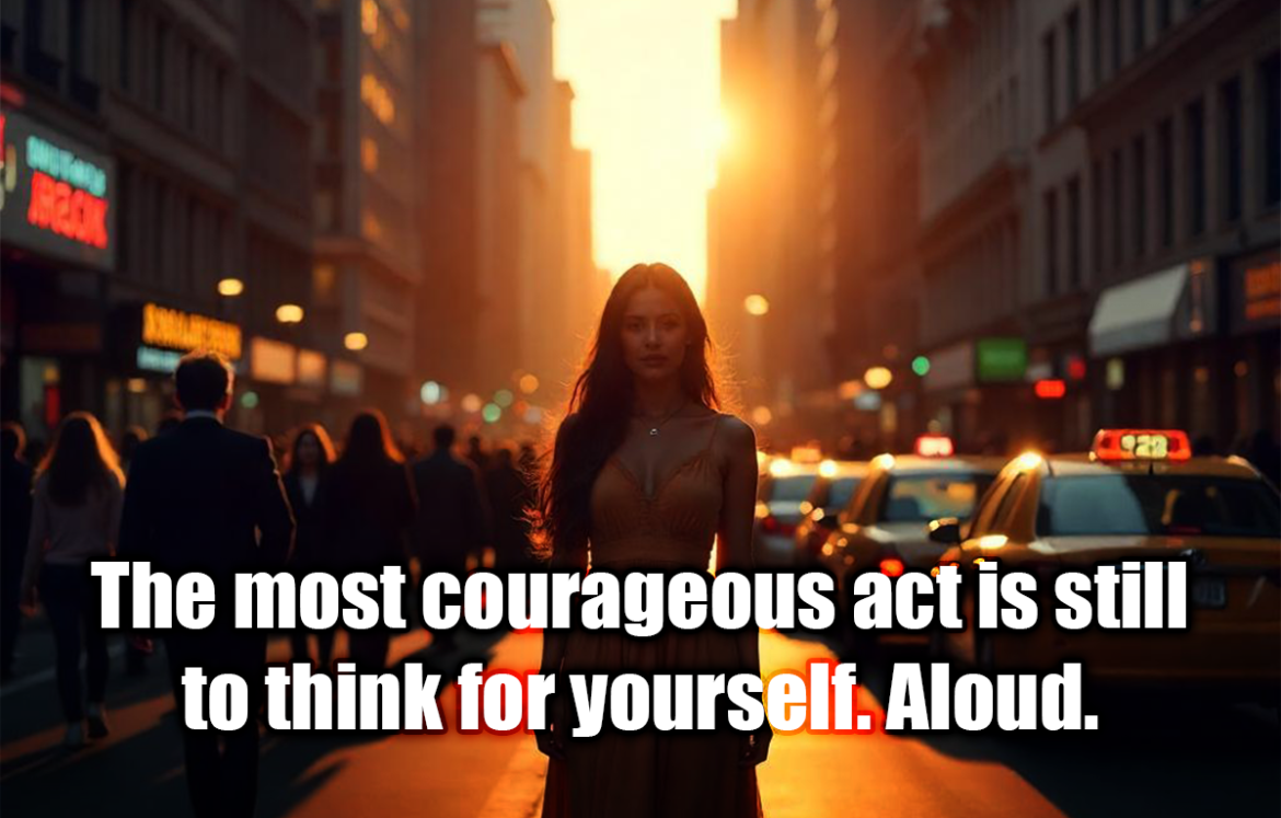 The most courageous act is still to think for yourself. Aloud. - Coco Chanel