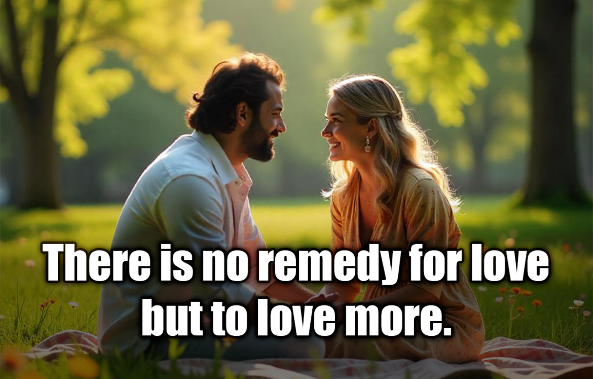 There is no remedy for love but to love more. - Henry David Thoreau