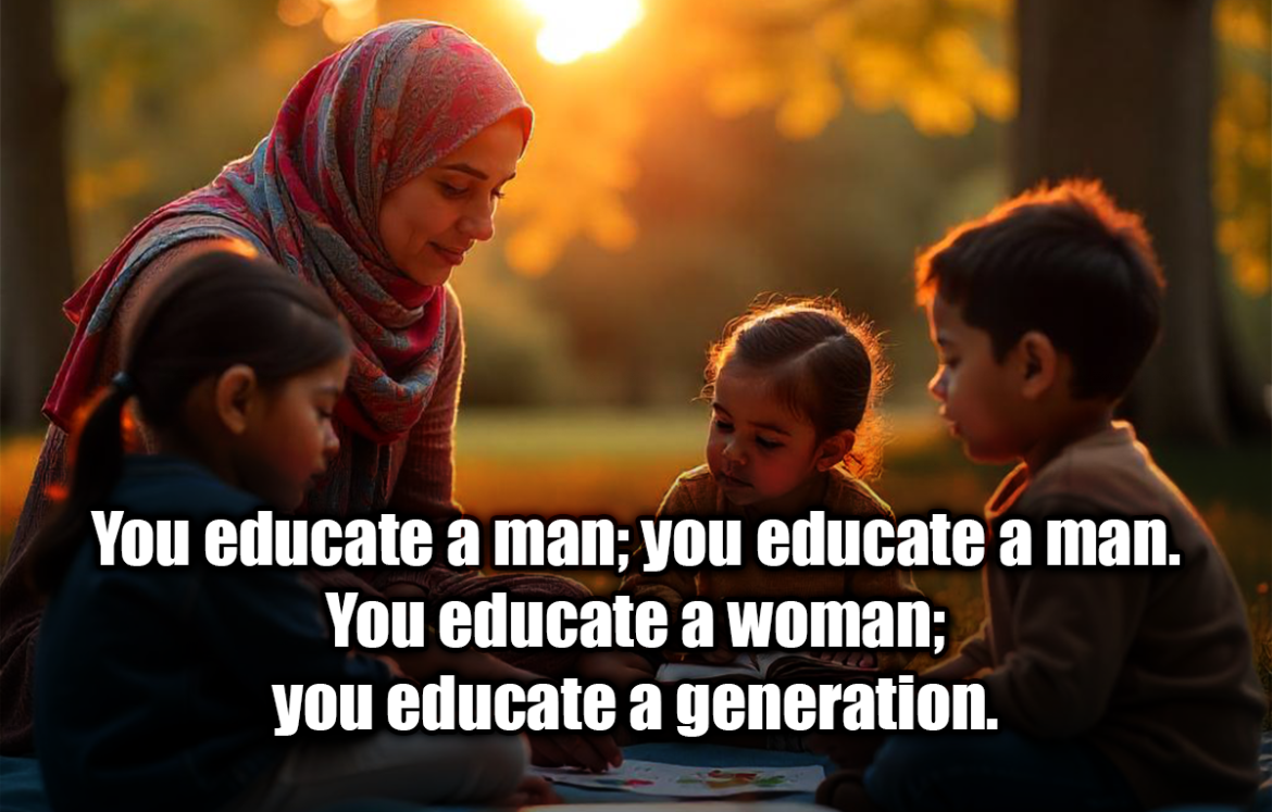 You educate a man; you educate a man. You educate a woman; you educate a generation. - Brigham Young