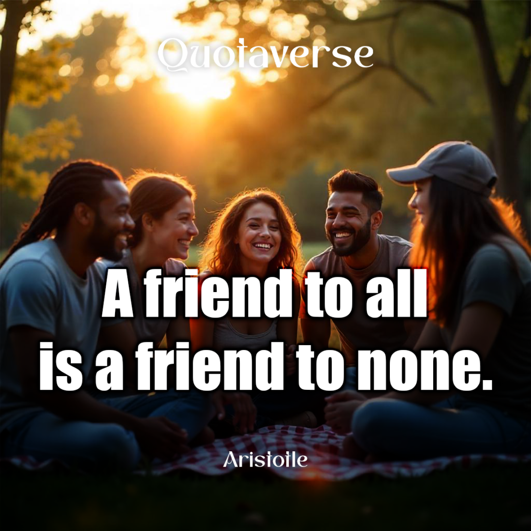 A friend to all is a friend to none. - Aristotle