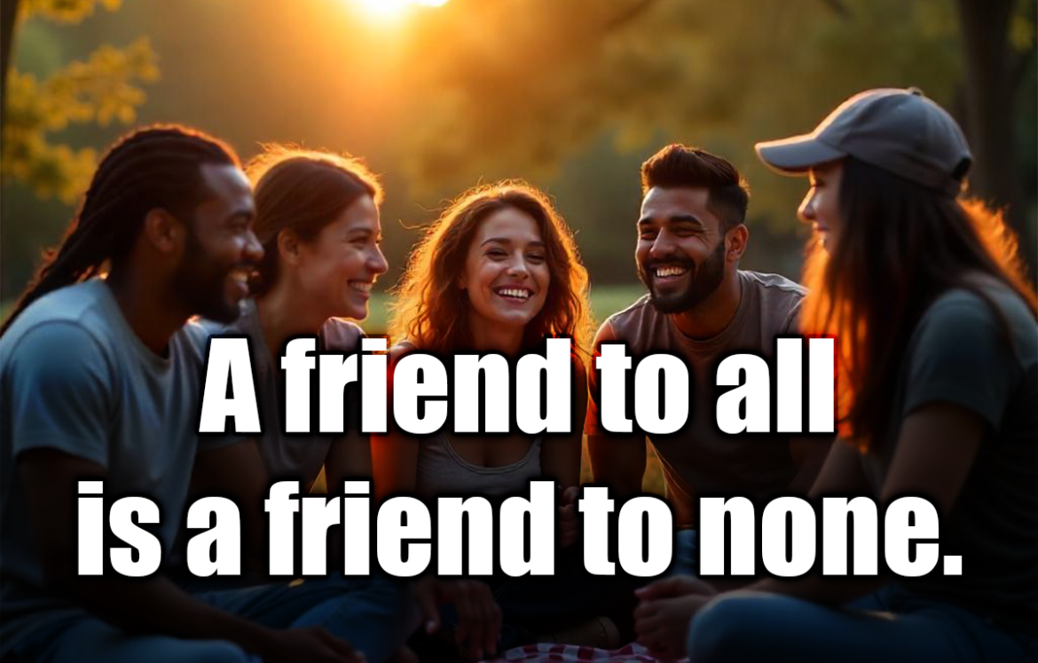 A friend to all is a friend to none. - Aristotle