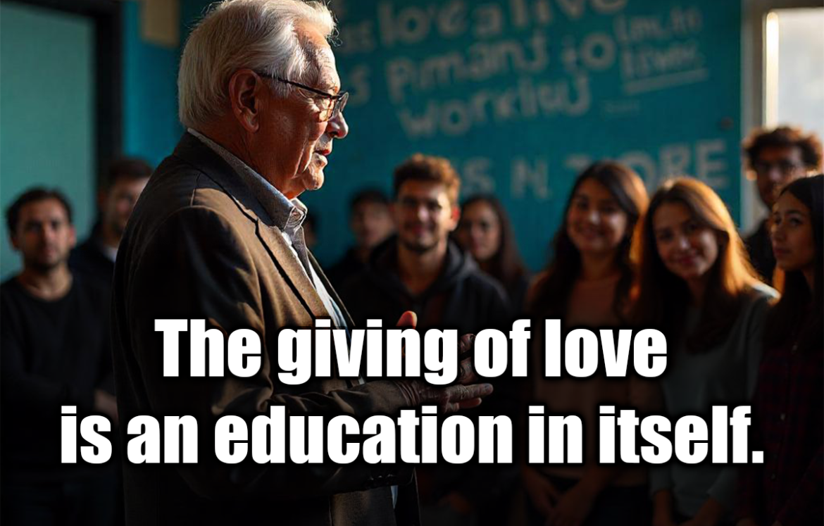 The giving of love is an education in itself. - Eleanor Roosevelt