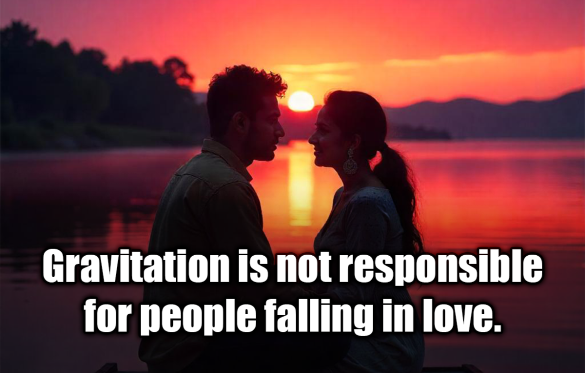 Gravitation is not responsible for people falling in love. - Albert Einstein