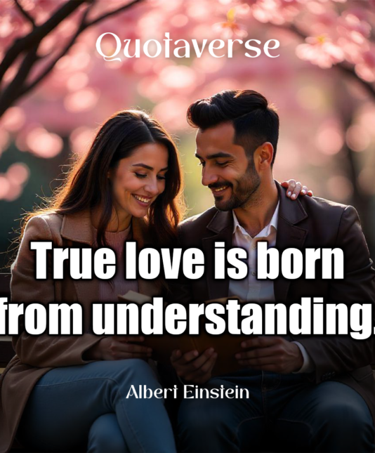 True love is born from understanding. - Albert Einstein